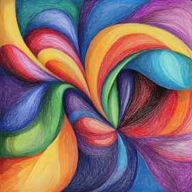 Abstract Color Symphony - Swirling Shapes