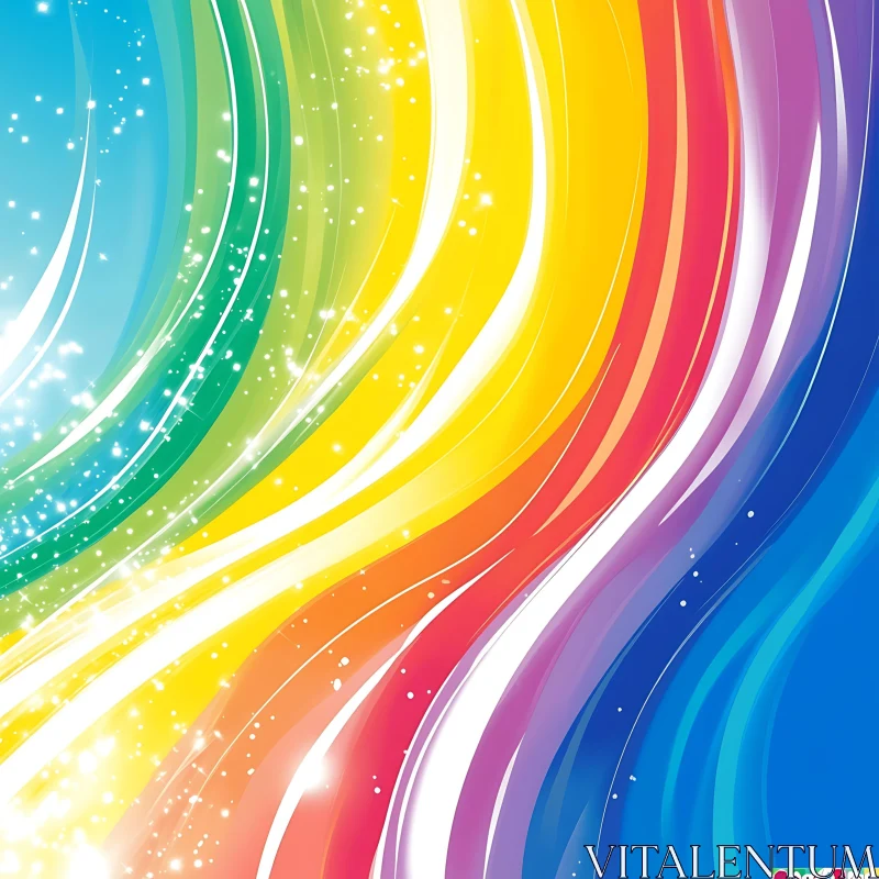 Colorful Abstract Rainbow Lines AI Image