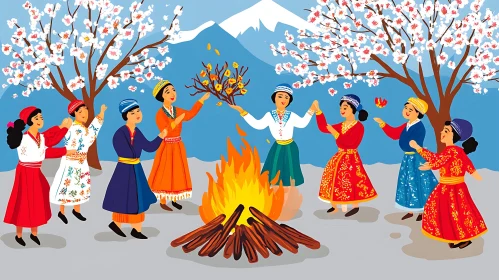 Women Dancing Around Fire