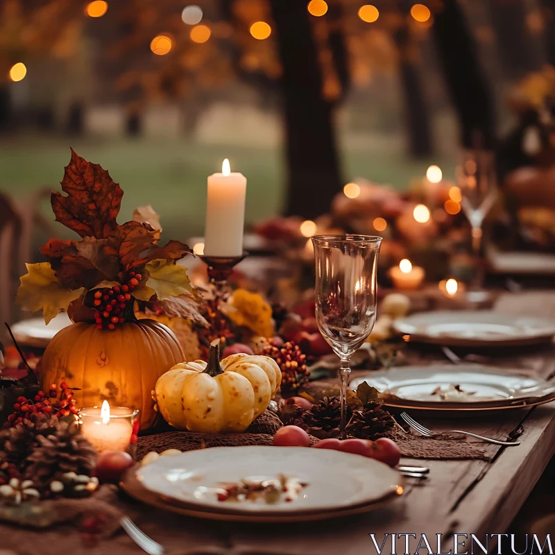 Pumpkins and Candles: Autumn Celebration AI Image