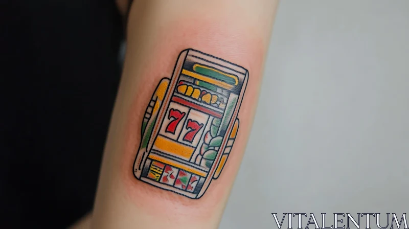 Slot Machine Tattoo Design AI Image