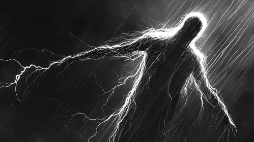Monochrome Lightning Silhouette