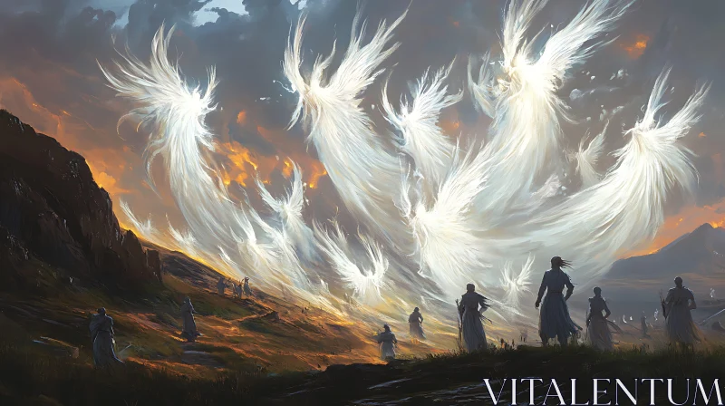 AI ART Ethereal Angels in Landscape