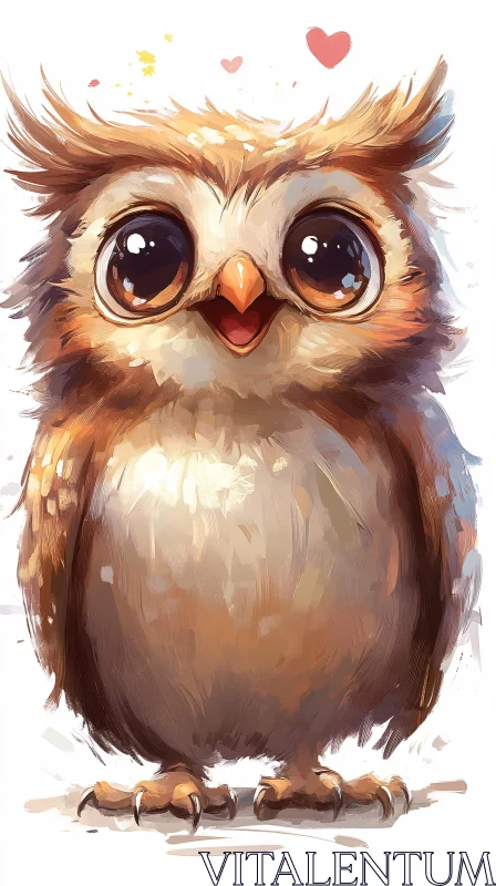 AI ART Whimsical Cute Owl Art