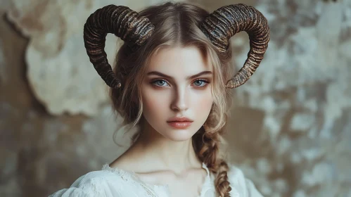 Horned Woman's Ethereal Gaze