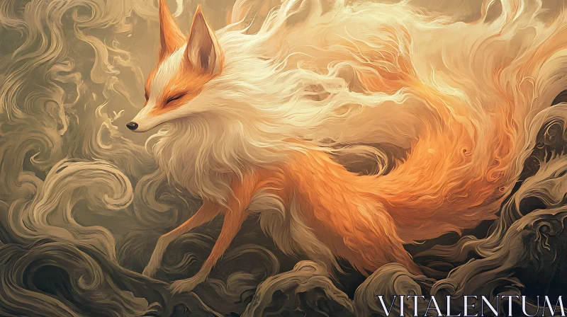 Fox in Smoky Dreamscape AI Image