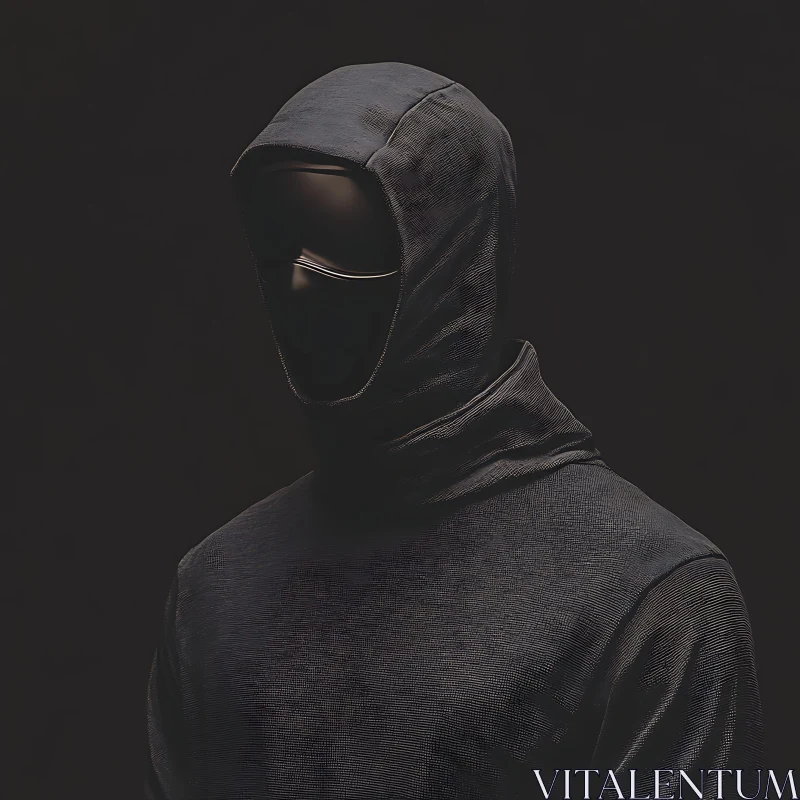 AI ART Dark Minimalist Hooded Figure