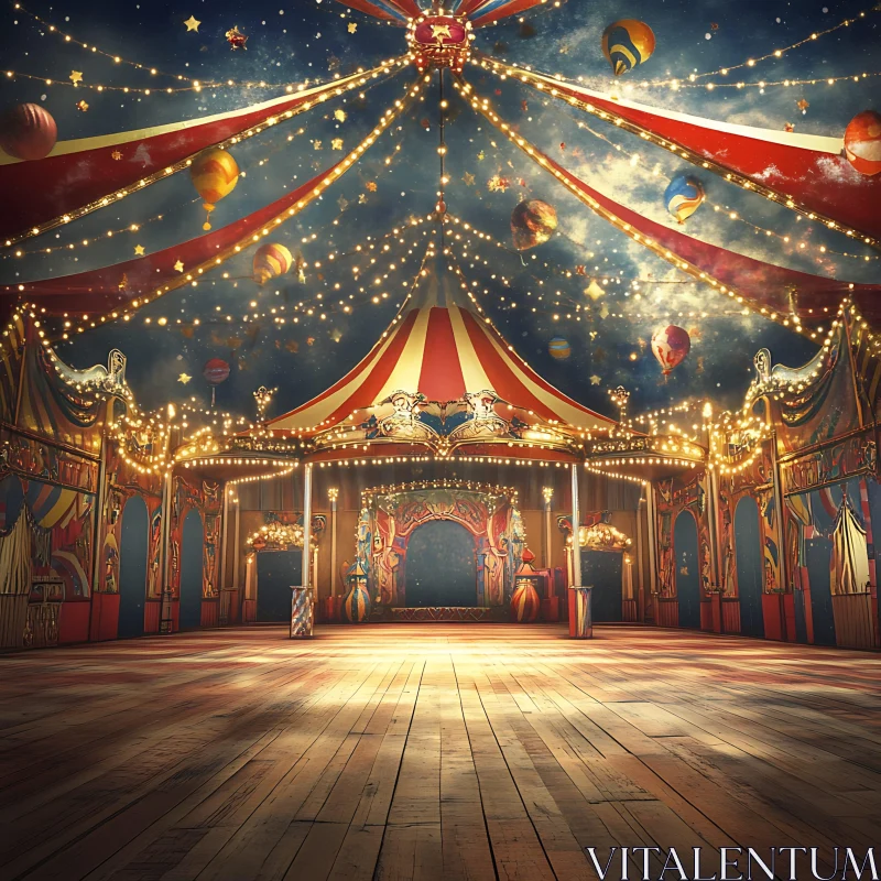 Vintage Circus Interior Illustration AI Image