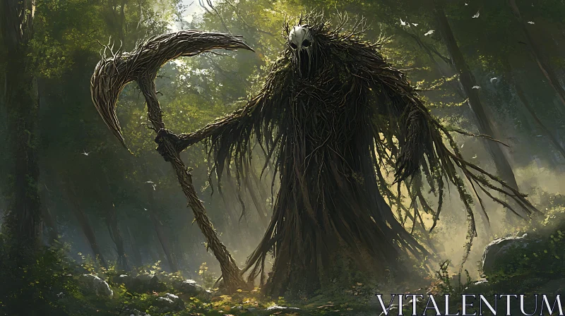 AI ART Eerie Forest Guardian Artwork