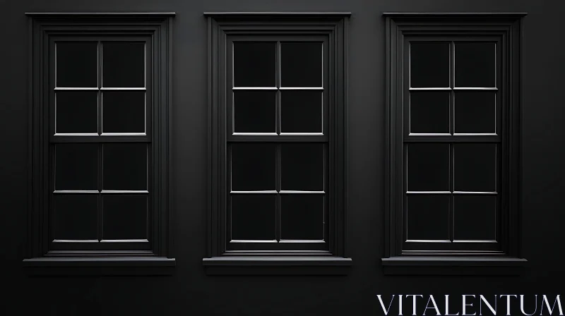 AI ART Minimalist Architecture Black Windows Design