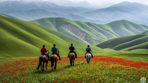 Riders in a Green Landscape