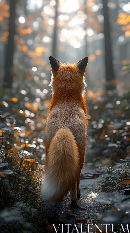 Red Fox in Misty Woods AI Image