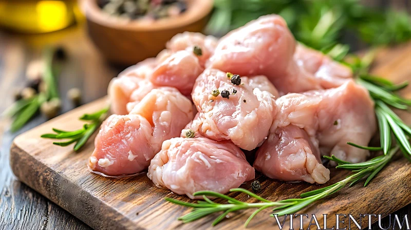 Fresh Chicken Meat Ready for Cooking with Herbs AI Image