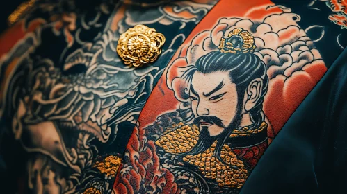 Intricate Japanese Warrior Tattoo Design