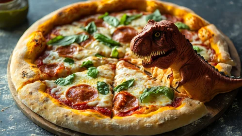 Whimsical Pizza with Dino