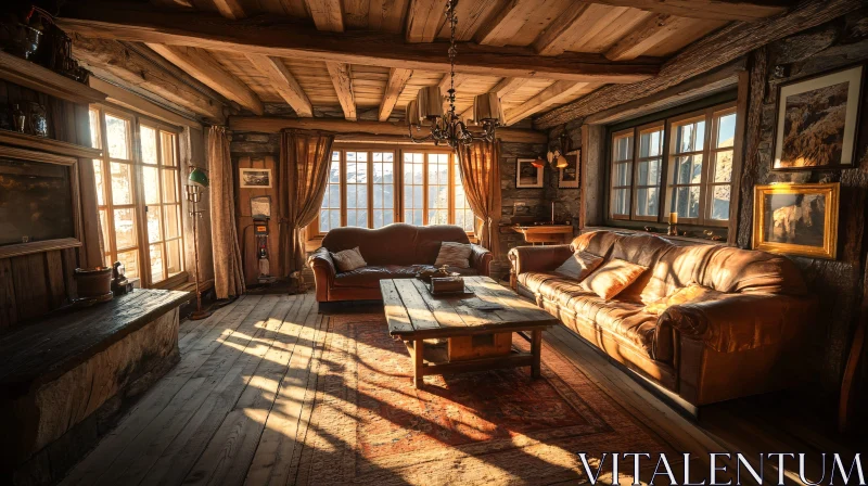 AI ART Warm Sunlight in Cozy Home