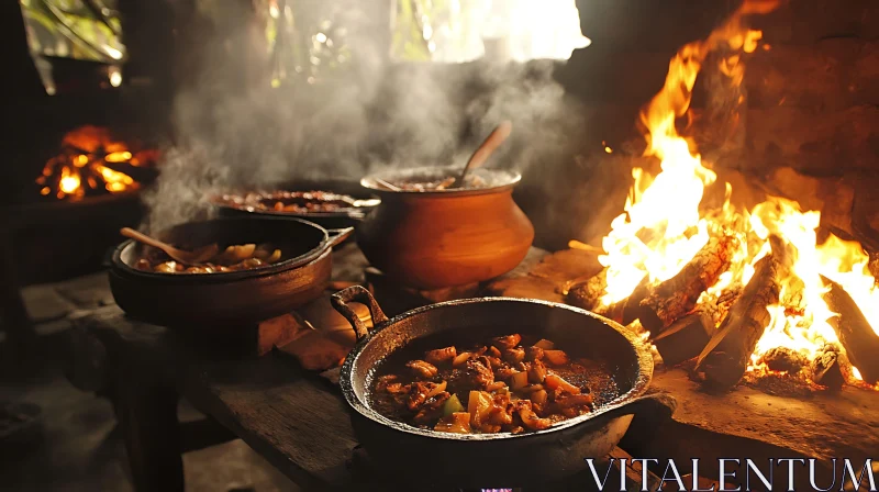 Traditional Food Preparation AI Image