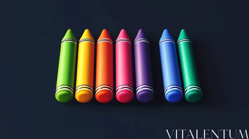 Colorful Crayons Spectrum AI Image