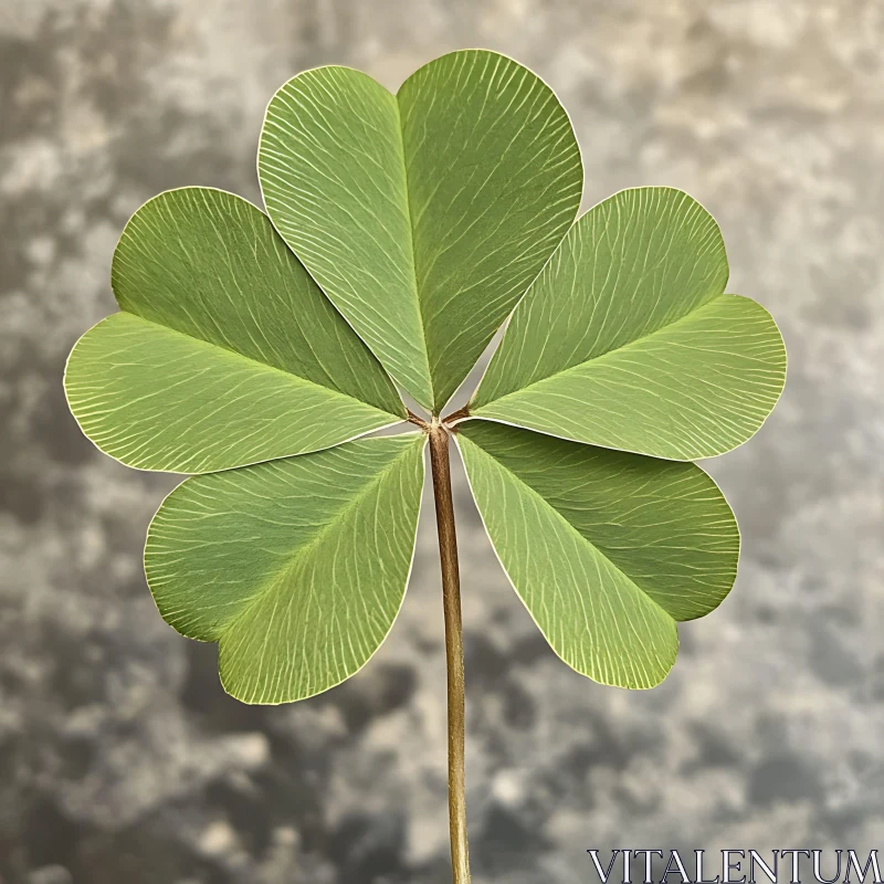 Detailed Close-Up of a Five-Leaf Clover AI Image