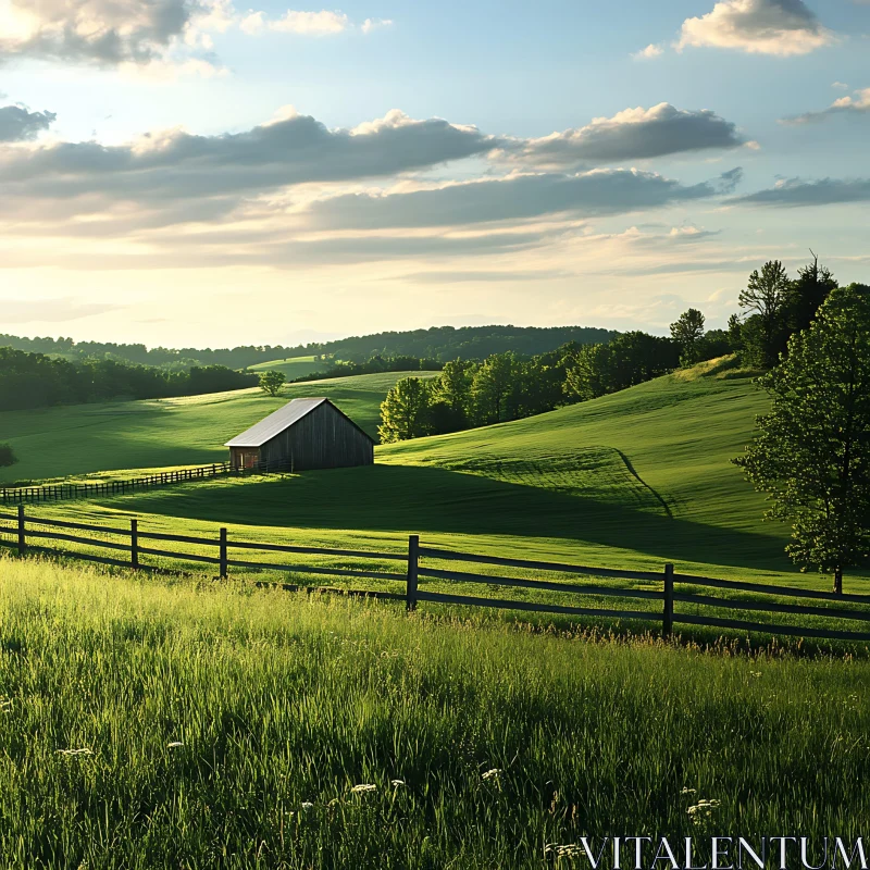 AI ART Idyllic Countryside Barn Scene