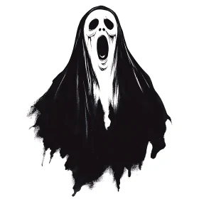 Monochrome Ghost Illustration