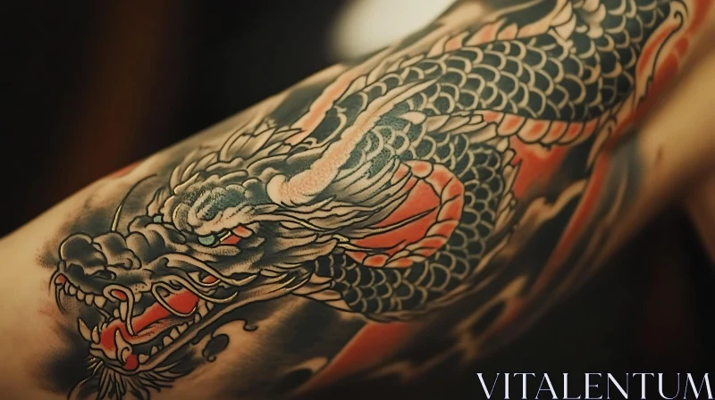 Intricate Dragon Body Art AI Image