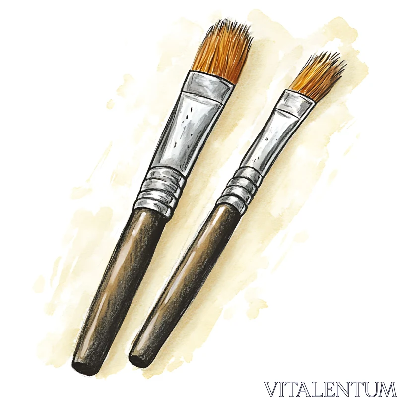 AI ART Artistic Paintbrushes Illustration