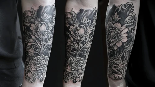 Detailed Floral Tattoo on Forearm