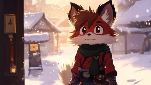 Winter Fox Anime Illustration