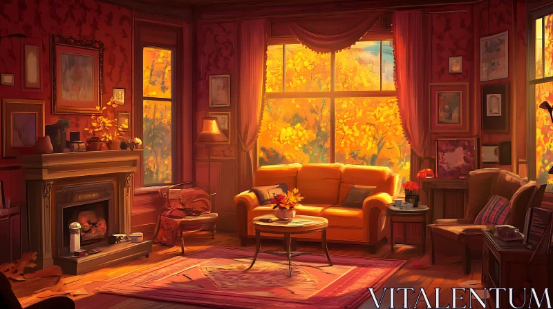 AI ART Cozy Room with Warm Colors