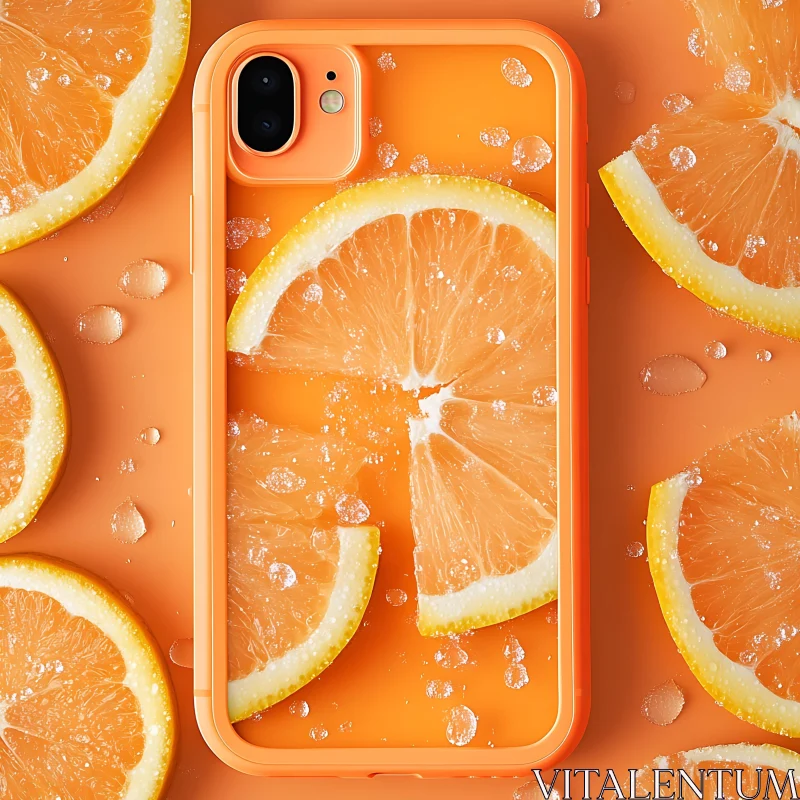 Citrus Inspired Smartphone Case AI Image