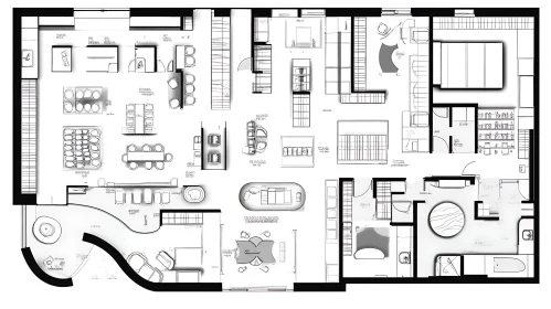 Architectural Floor Plan in Black and White