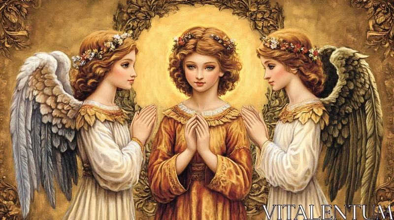 AI ART Three Angels in Prayer