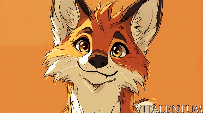 Delightful Fox Character Close-Up AI Image