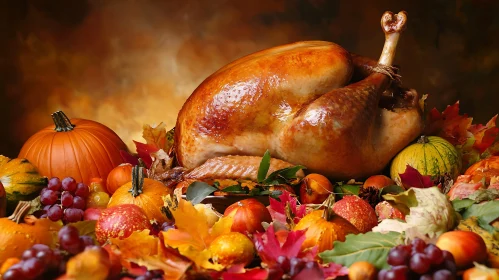 Autumn Harvest Feast with Roasted Turkey
