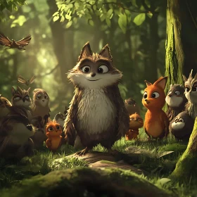 Forest Friends Cartoon Illustration