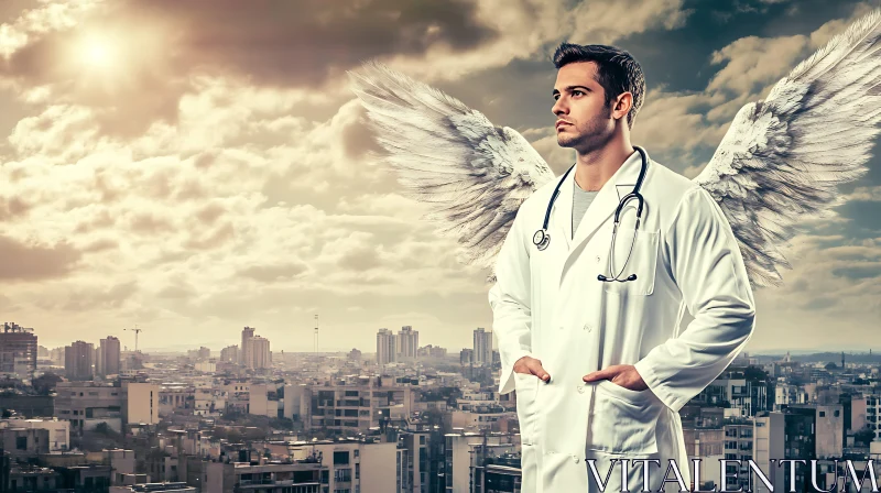 AI ART Hopeful Guardian Doctor with Wings