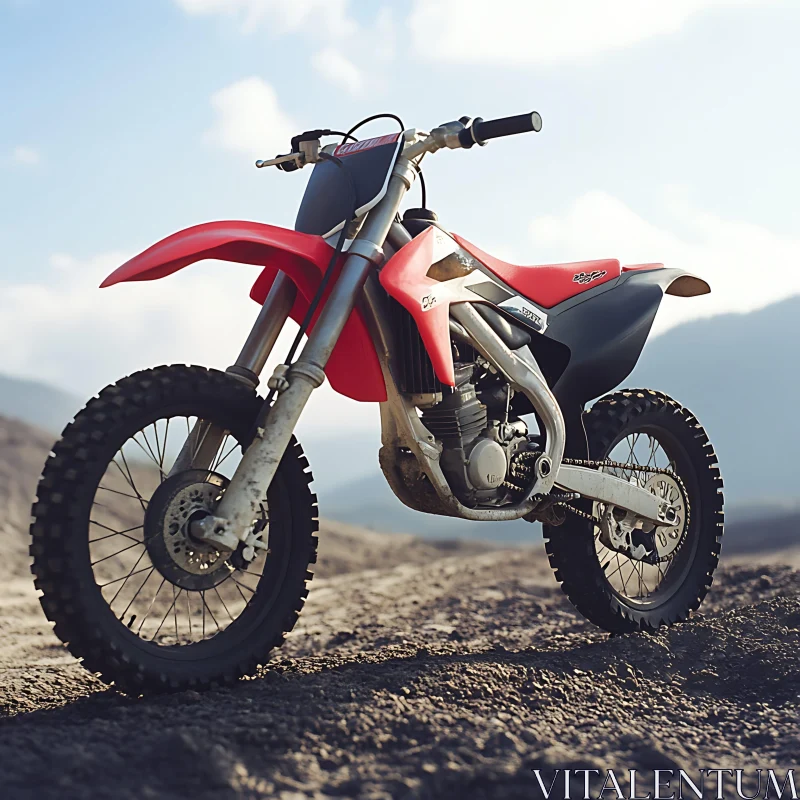 Off-Road Motorcycle on Sandy Terrain AI Image