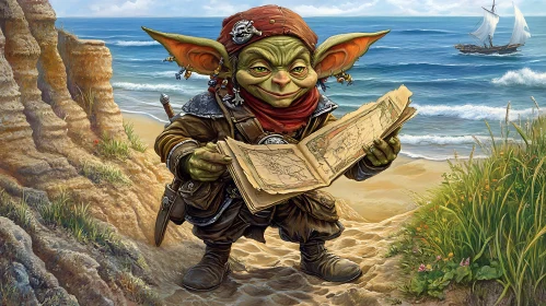 Beach Goblin with a Map