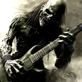 Skeletal Musician with Electric Guitar