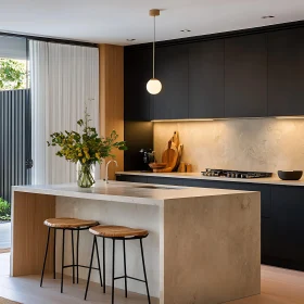 Minimalist Kitchen with Natural Accents