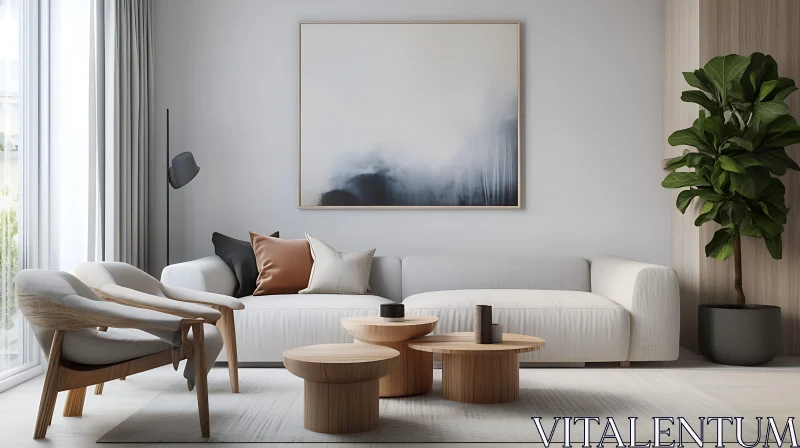 Modern Neutral Tone Living Space AI Image