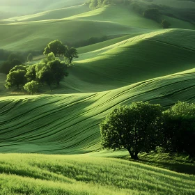 Rolling Green Hills and Trees