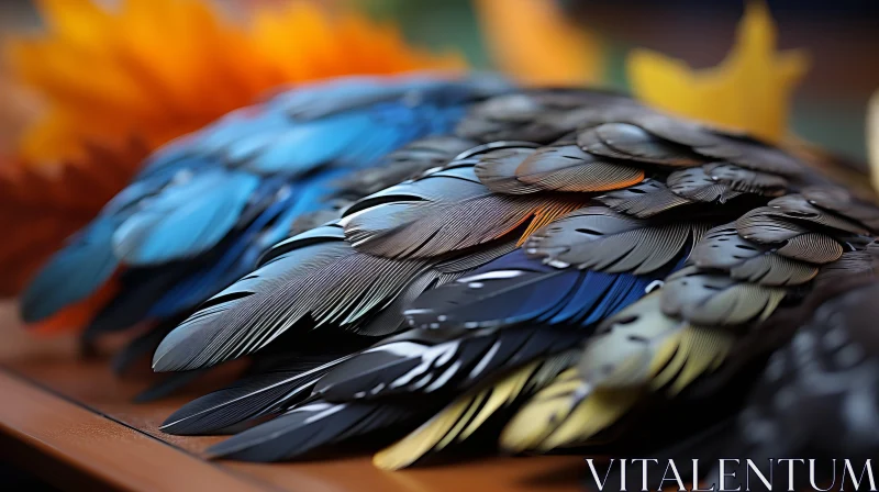 Colorful Feather Display: An Exotic Focus Stacking Composition AI Image