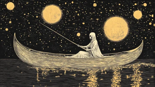 Otherworldly Fishing Trip Under Starry Night