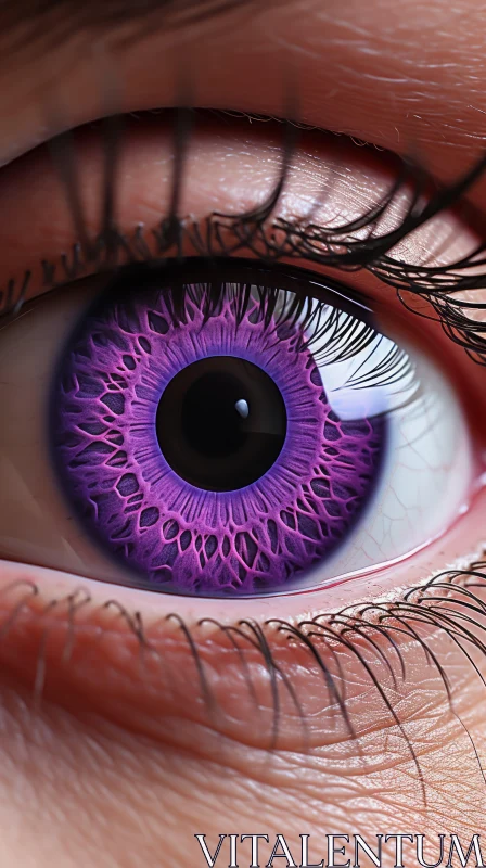 AI ART Intricate Illustration of a Purple Human Eye