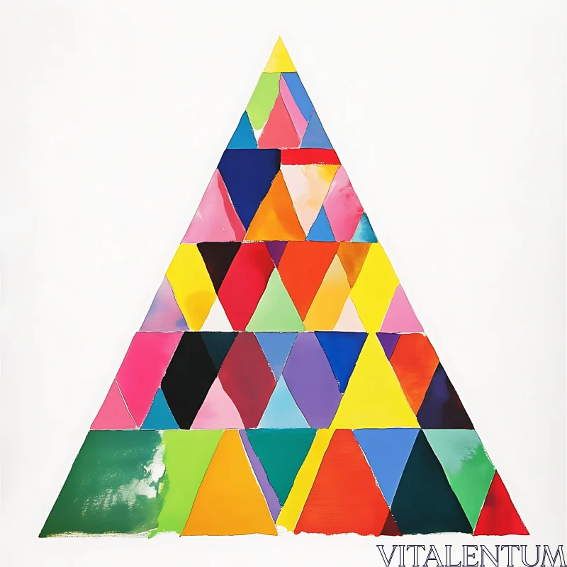 AI ART Abstract Triangle Composition with Geometric Shapes