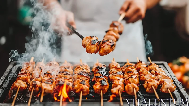 Grilled Chicken Skewers AI Image