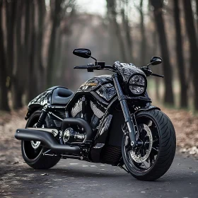 Motorcycle on Asphalt Road