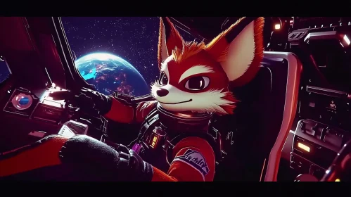 Fox Pilot in Space Adventure